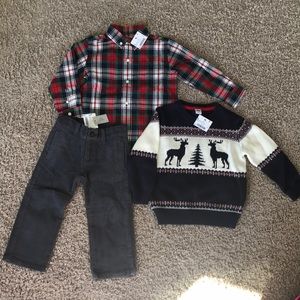 🎄 NWOT Janie and Jack Boys Christmas Outfit